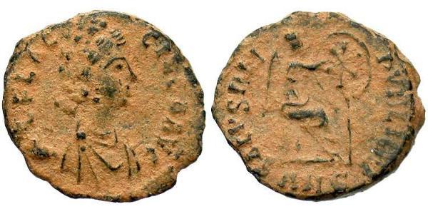 1 Follis /  AE4 羅馬帝國 青铜 Aelia Flaccilla (?-385)