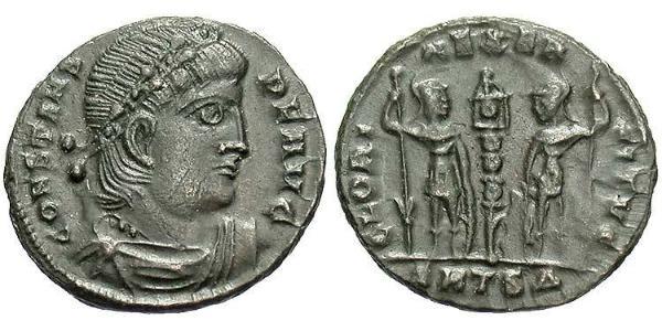 1 Follis /  AE4 羅馬帝國 青铜 君士坦斯一世