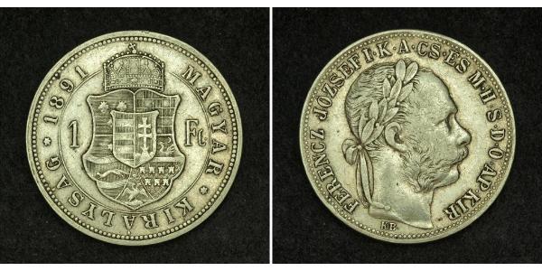 1 Forint Autriche-Hongrie (1867-1918) Argent Franz Joseph I (1830 - 1916)