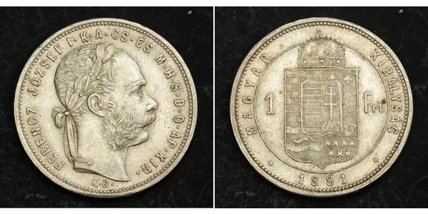 1 Forint Autriche-Hongrie (1867-1918) Argent Franz Joseph I (1830 - 1916)