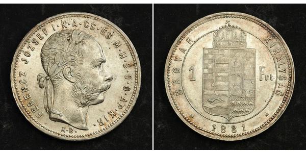 1 Forint Autriche-Hongrie (1867-1918) Argent Franz Joseph I (1830 - 1916)