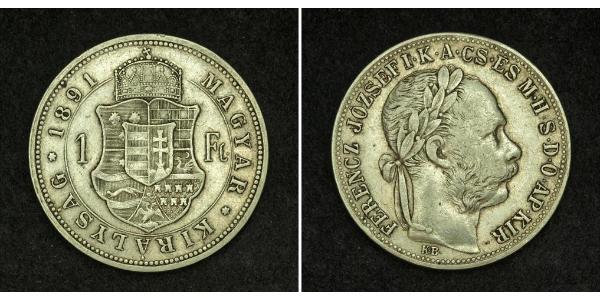 1 Forint Impero austro-ungarico (1867-1918) Argento Franz Joseph I (1830 - 1916)