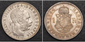 1 Forint Imperio austrohúngaro (1867-1918) Plata Franz Joseph I (1830 - 1916)