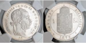 1 Forint Imperio austrohúngaro (1867-1918) Plata Franz Joseph I (1830 - 1916)