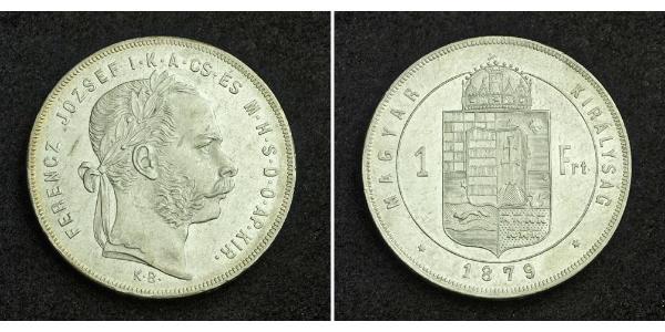 1 Forint Imperio austrohúngaro (1867-1918) Plata Franz Joseph I (1830 - 1916)