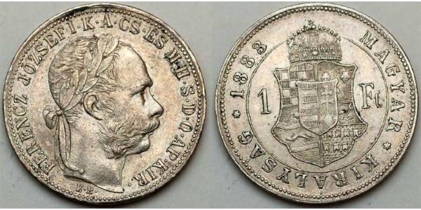 1 Forint Autriche-Hongrie (1867-1918)  Franz Joseph I (1830 - 1916)