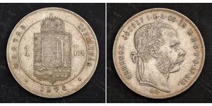 1 Forint 奥匈帝国 (1867 - 1918) 銀 弗朗茨·约瑟夫一世 (1830 - 1916)