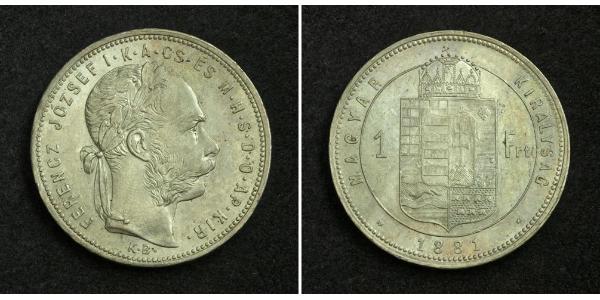 1 Forint 奥匈帝国 (1867 - 1918) 銀 弗朗茨·约瑟夫一世 (1830 - 1916)