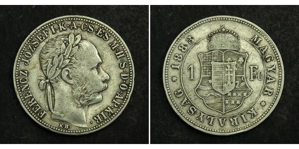 1 Forint 奥匈帝国 (1867 - 1918) 銀 弗朗茨·约瑟夫一世 (1830 - 1916)