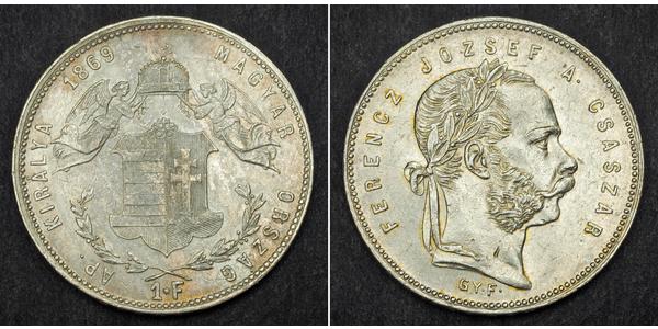 1 Forint 奥匈帝国 (1867 - 1918) 銀 弗朗茨·约瑟夫一世 (1830 - 1916)