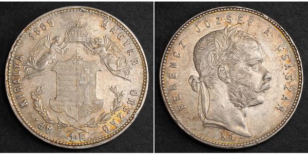 1 Forint 奥匈帝国 (1867 - 1918) 銀 弗朗茨·约瑟夫一世 (1830 - 1916)