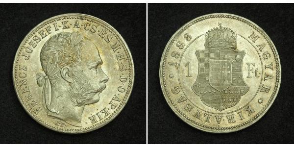 1 Forint 奥匈帝国 (1867 - 1918) 銀 弗朗茨·约瑟夫一世 (1830 - 1916)