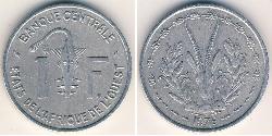 1 Franc African Union Alluminio 