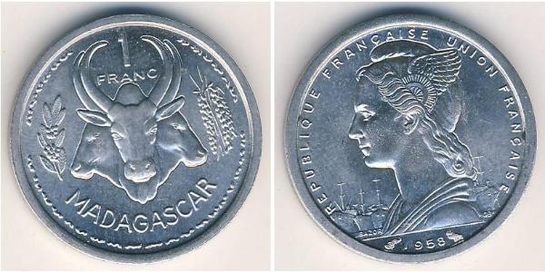 1 Franc Madagascar Aluminio 