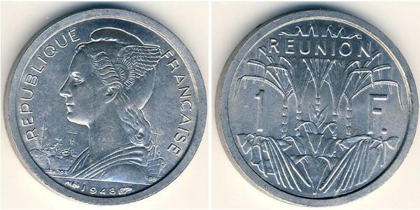 1 Franc Reunion Aluminio 