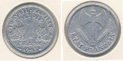 1 Franc Vichy France (1940-1944) Aluminium 