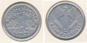 1 Franc Vichy France (1940-1944) Aluminium 