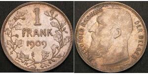 1 Franc Belgique Argent Leopold II (1835 - 1909)
