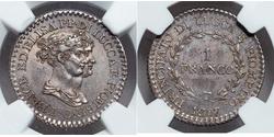 1 Franc Italian city-states Argent Charles-Félix de Savoie