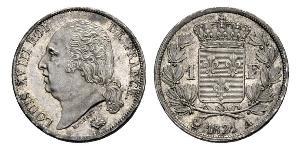 1 Franc Kingdom of France (1815-1830) / France Argent Louis XVIII de France  (1755-1824)