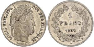 1 Franc Monarchie de Juillet (1830-1848) Argent Louis-Philippe I (1773 -1850)