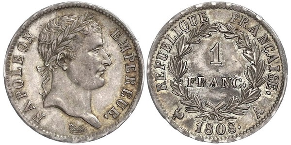 1 Franc Premier Empire (1804-1814) Argent 