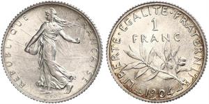 1 Franc France Argent/Cuivre/Nickel 