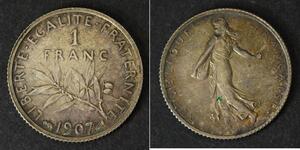 1 Franc France Argent/Cuivre/Nickel 