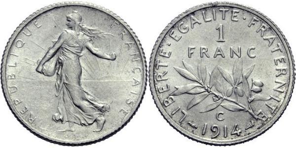 1 Franc France Argent/Cuivre/Nickel 