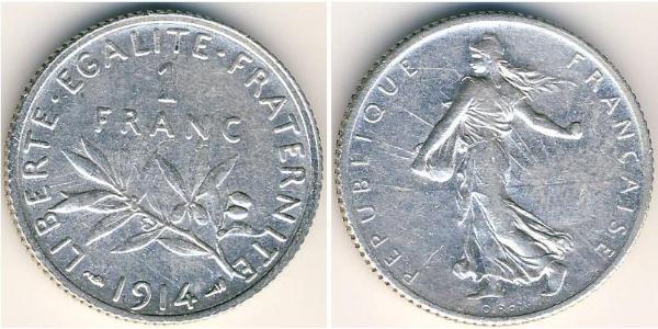 1 Franc France Argent/Cuivre/Nickel 