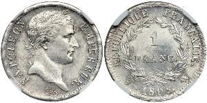 1 Franc Primo Impero francese (1804-1814) Argento 