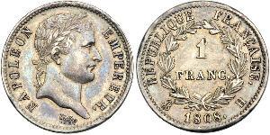 1 Franc Primo Impero francese (1804-1814) Argento 