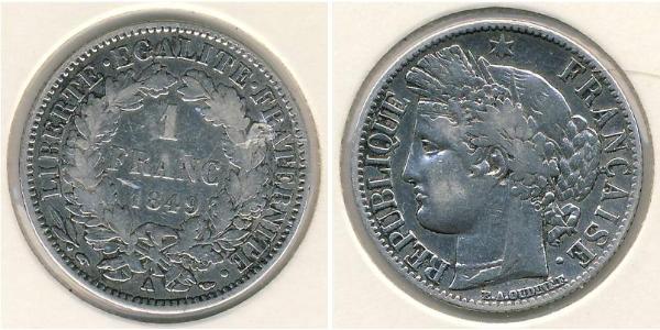 1 Franc Seconda Repubblica francese (1848-1852) Argento 