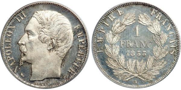 1 Franc Secondo Impero francese (1852-1870) Argento Napoleone III (1808-1873)