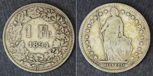1 Franc Svizzera Argento 