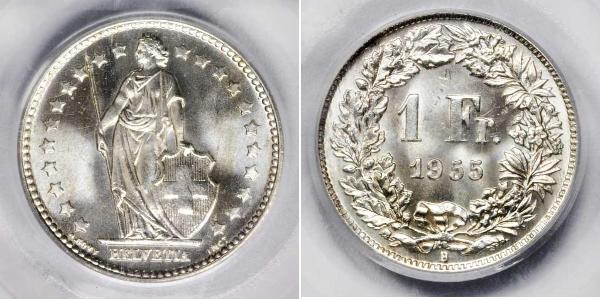 1 Franc Svizzera Argento 