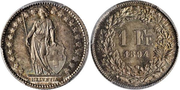 1 Franc Svizzera Argento 