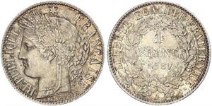 1 Franc Terza Repubblica francese (1870-1940)  Argento 