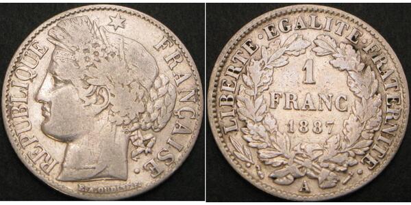 1 Franc Terza Repubblica francese (1870-1940)  Argento 