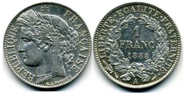 1 Franc Terza Repubblica francese (1870-1940)  Argento 