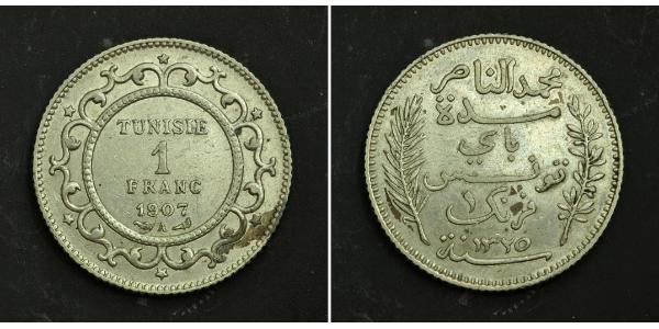 1 Franc Tunisia Argento 