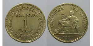 1 Franc Tercera República Francesa (1870-1940)  Bronce 