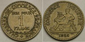1 Franc Tercera República Francesa (1870-1940)  Bronce 