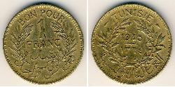 1 Franc Tunesien Bronze/Aluminium 