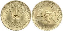 1 Franc Principato di Monaco Bronzo Luigi II di Monaco (1870-1949)