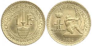 1 Franc Principato di Monaco Bronzo Luigi II di Monaco (1870-1949)