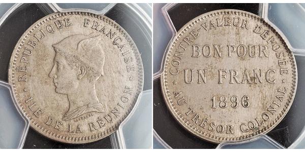 1 Franc Reunion Cobre 