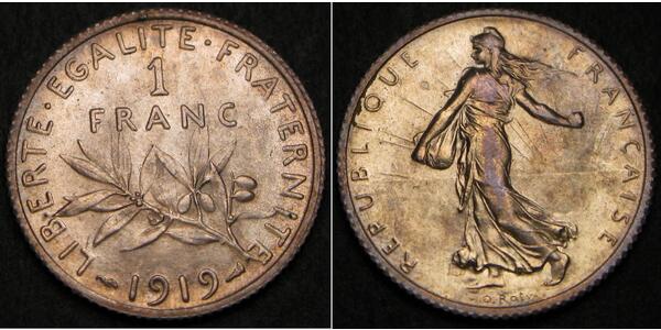 1 Franc France Copper/Silver/Nickel 