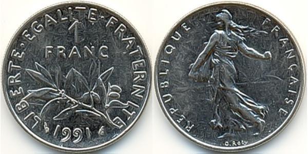 1 Franc France Copper/Silver/Nickel 