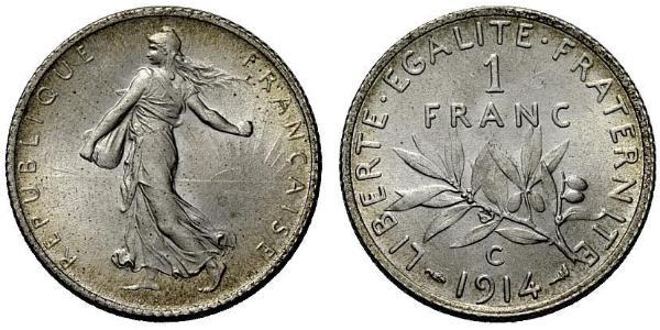 1 Franc France Copper/Silver/Nickel 